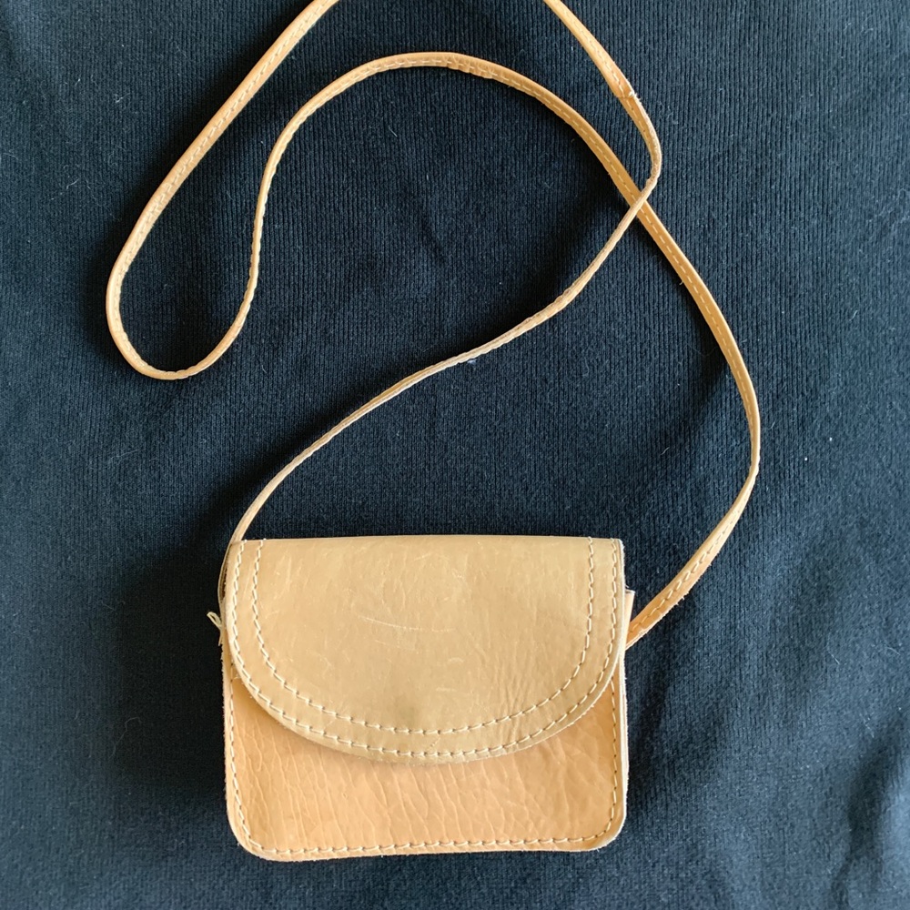 Genuine Leather Purse Wallet, Cross Body, Color: Cognac,made in India
